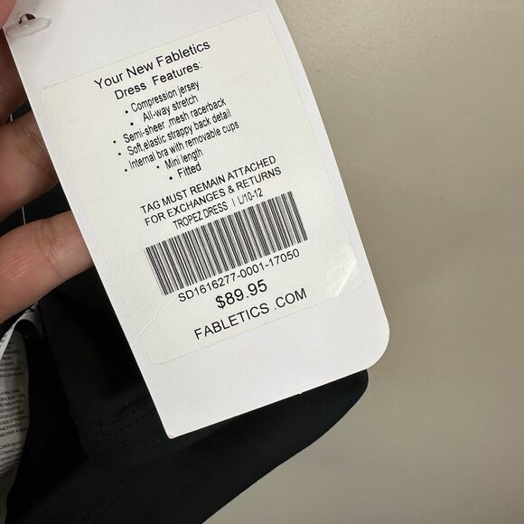 NEW Fabletics Tropez Performance Dress Womens L Black Stretch Tennis Pickleball - Picture 4 of 8